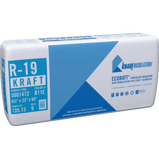 Knauf R-13 15 In. x 32 Ft. Greenguard Kraft Faced Roll Fiberglass  Insulation - Gillman Home Center