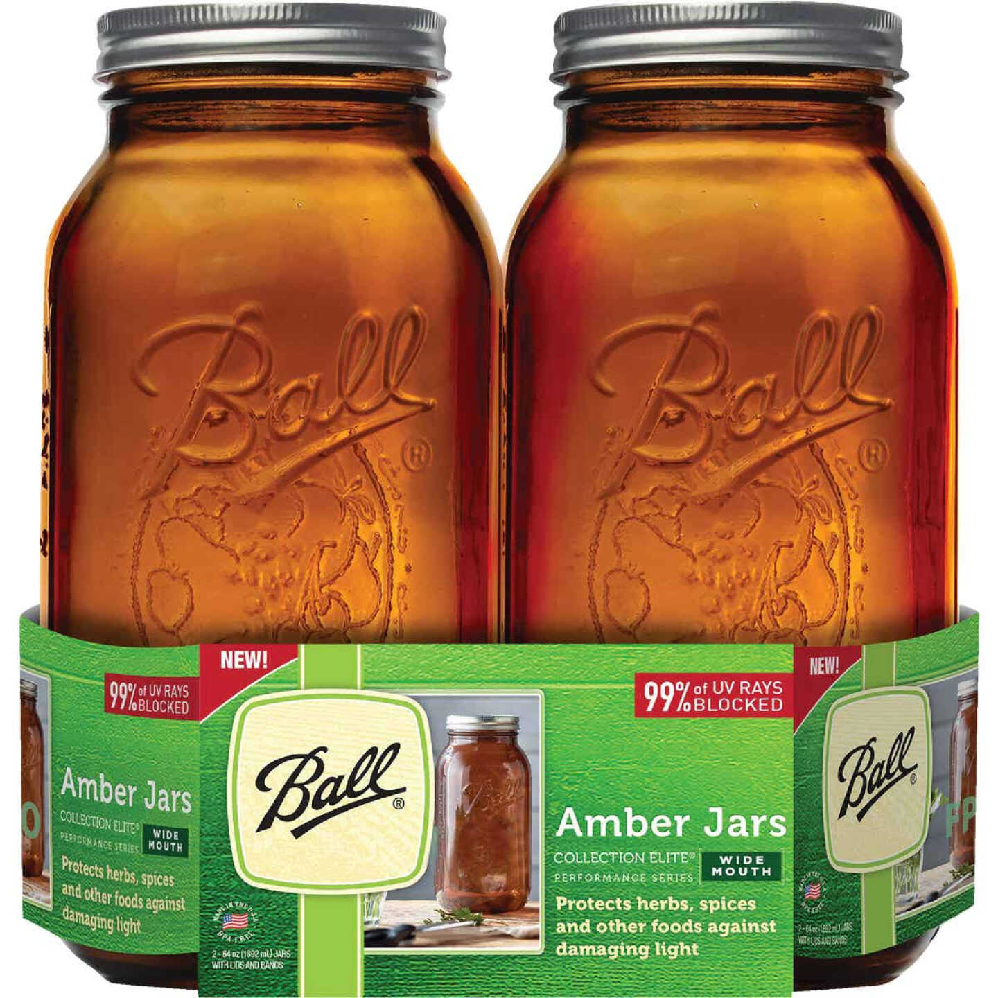 Ball 64 oz Wide Mouth Jars with Bands and Lids