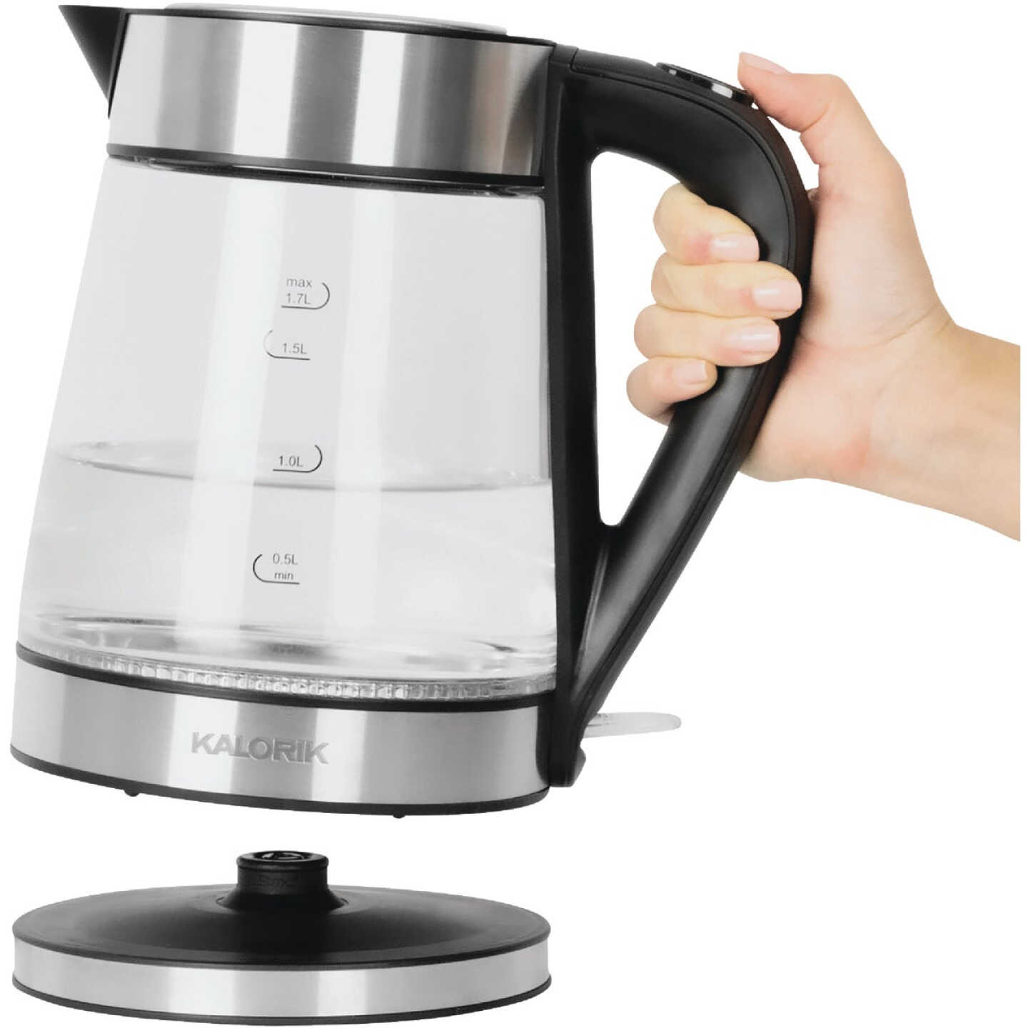 7 Cups 1.7 L Glass and Stainless Steel Electric Tea Kettle Auto