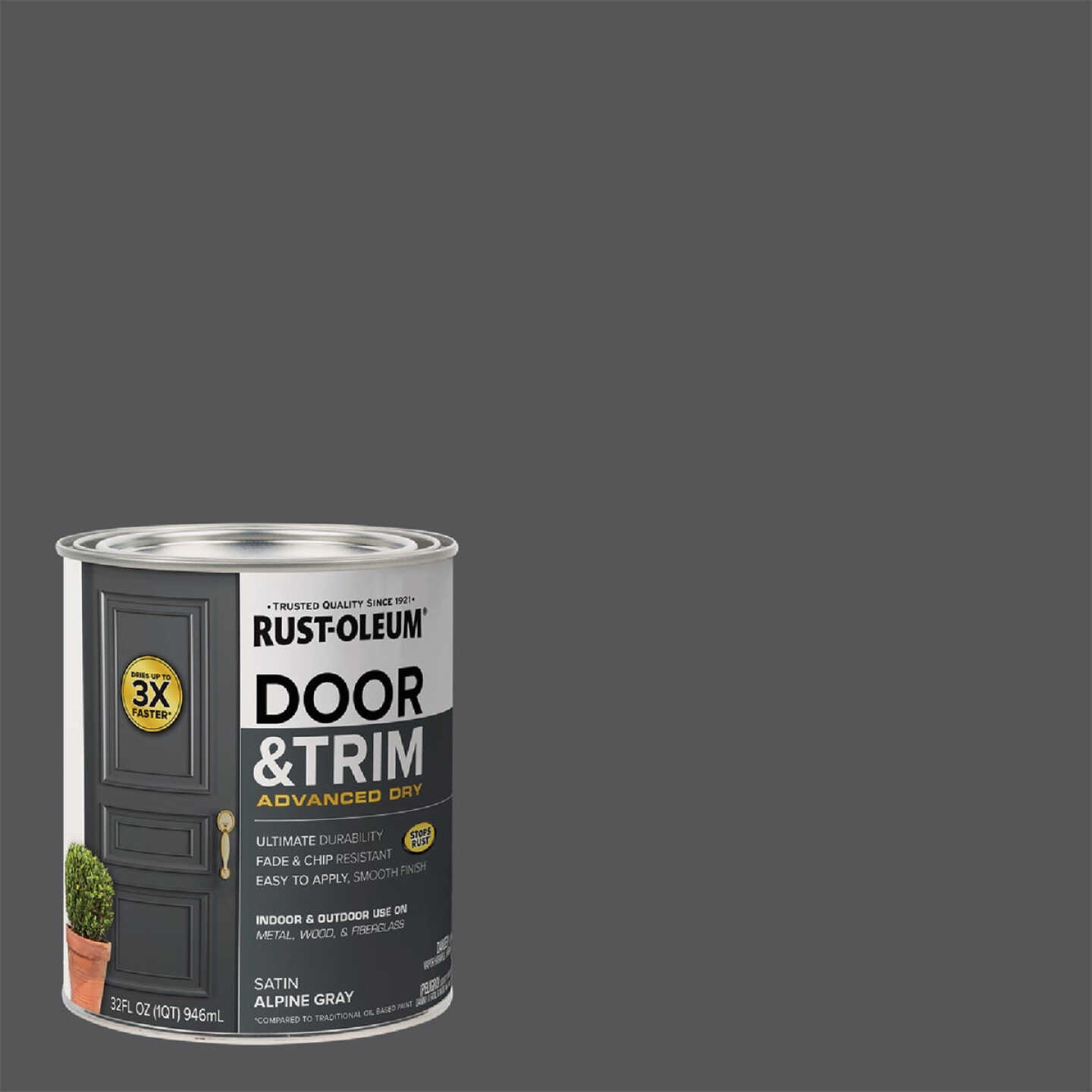 Rust-Oleum Stops Rust 1 Qt. Satin Alpine Gray Door and Trim Paint - Gillman  Home Center
