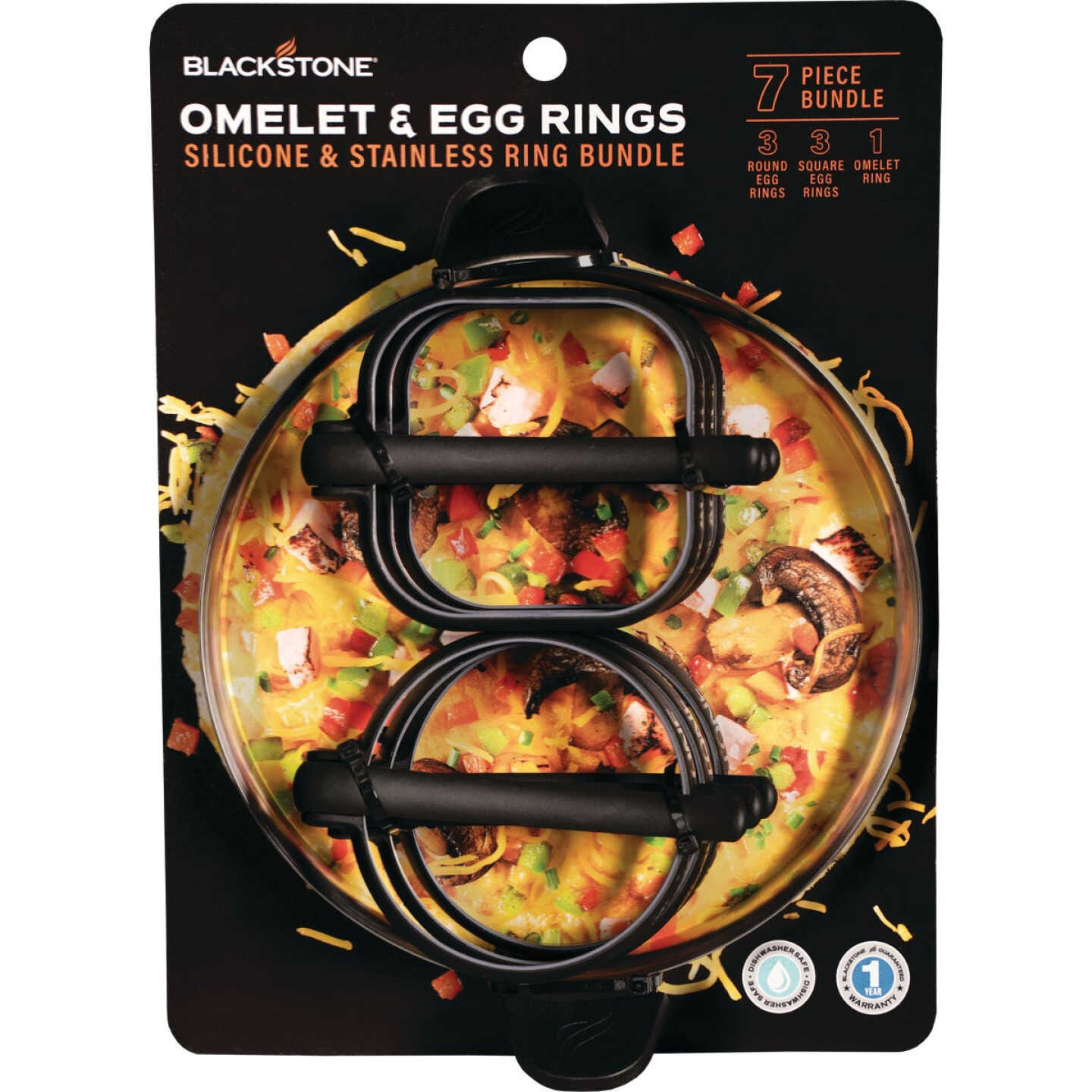 Blackstone Silicone Egg Ring and Stainless Omelet Ring 7-Piece Tool Set -  Gillman Home Center